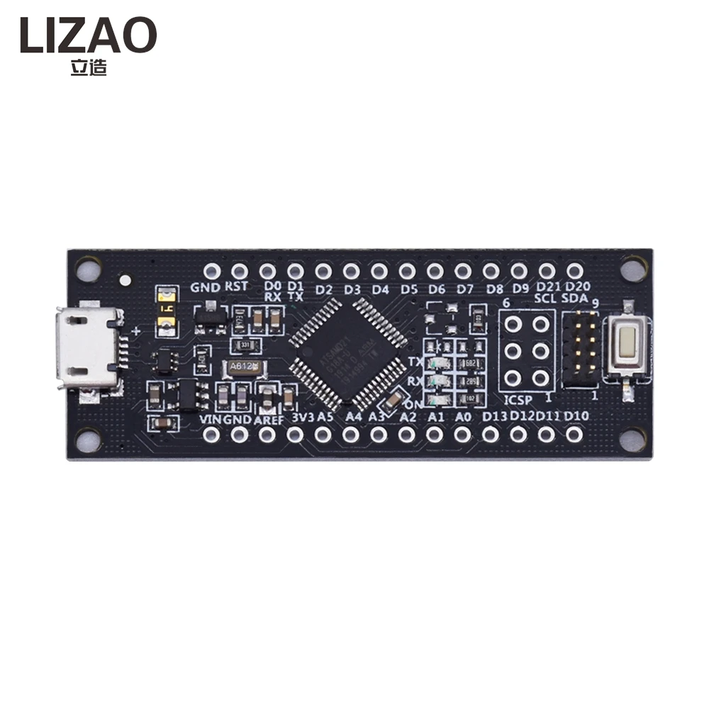 LIZAO SAMD21 M0-Mini Miniature ARM Cortex M0 32-bit Board Pins UnSoldered Fully Compatible with Arduino Zero Arduino M0