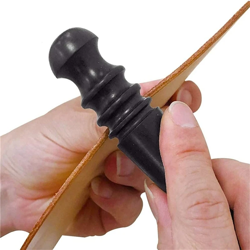 Pelle fatta a mano in pelle fai da te lucidatura bordo legno di sandalo bastone abrasivo rotondo lucidatrice macchina utensile strumenti Edge Craft Stick