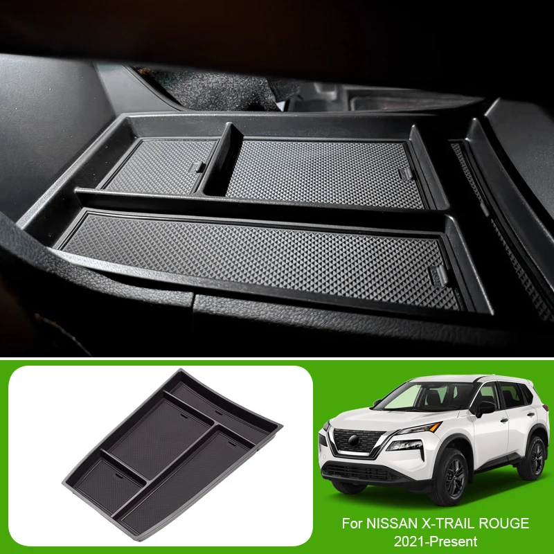 Car ABS Armrest Box Storage For NISSAN X-TRAIL ROUGE PATHFINDER 2021-Present Under Centrol Control Organizer Tray Accessories
