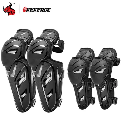 Motorcycle Knee Elbow Set 4-Piece Set - Heavy Duty Impact Protection Adjustable Straps CE Certified Universal Fit for Riders