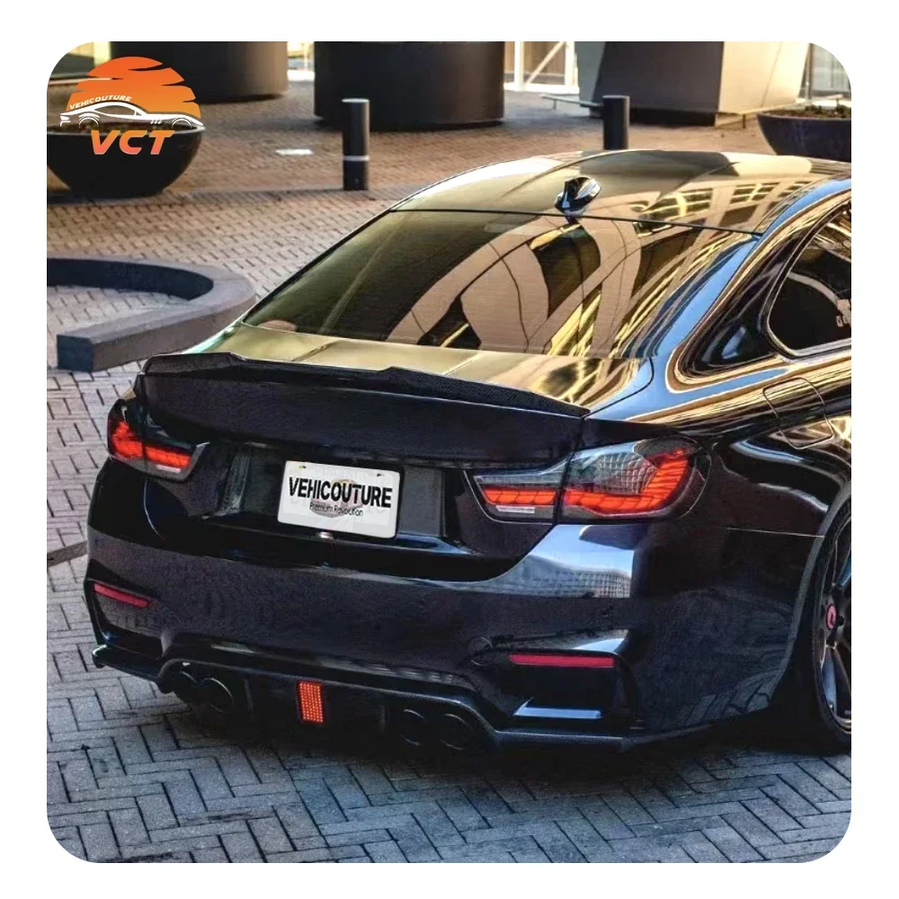 NickHigh Quality V Style Rear Bumper Diffuser With LED Car Accessories Auto Body Systems Rear Bumper With LED  M3 F80 M4 F82
