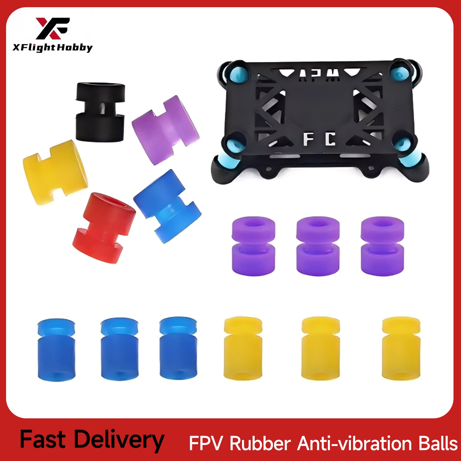 

XFlight Hobby 10pcs M3 Rubber Shock Absorber Silicone Damping Ball for Flight Controller Anti-vibration Balls For FPV Drone