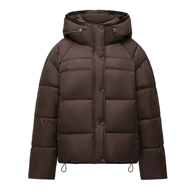 長袖フード付き綿入りジャケット厚くて暖かい冬パン服新入生カジュアルダウンコート固体ルーズアウタートレンド