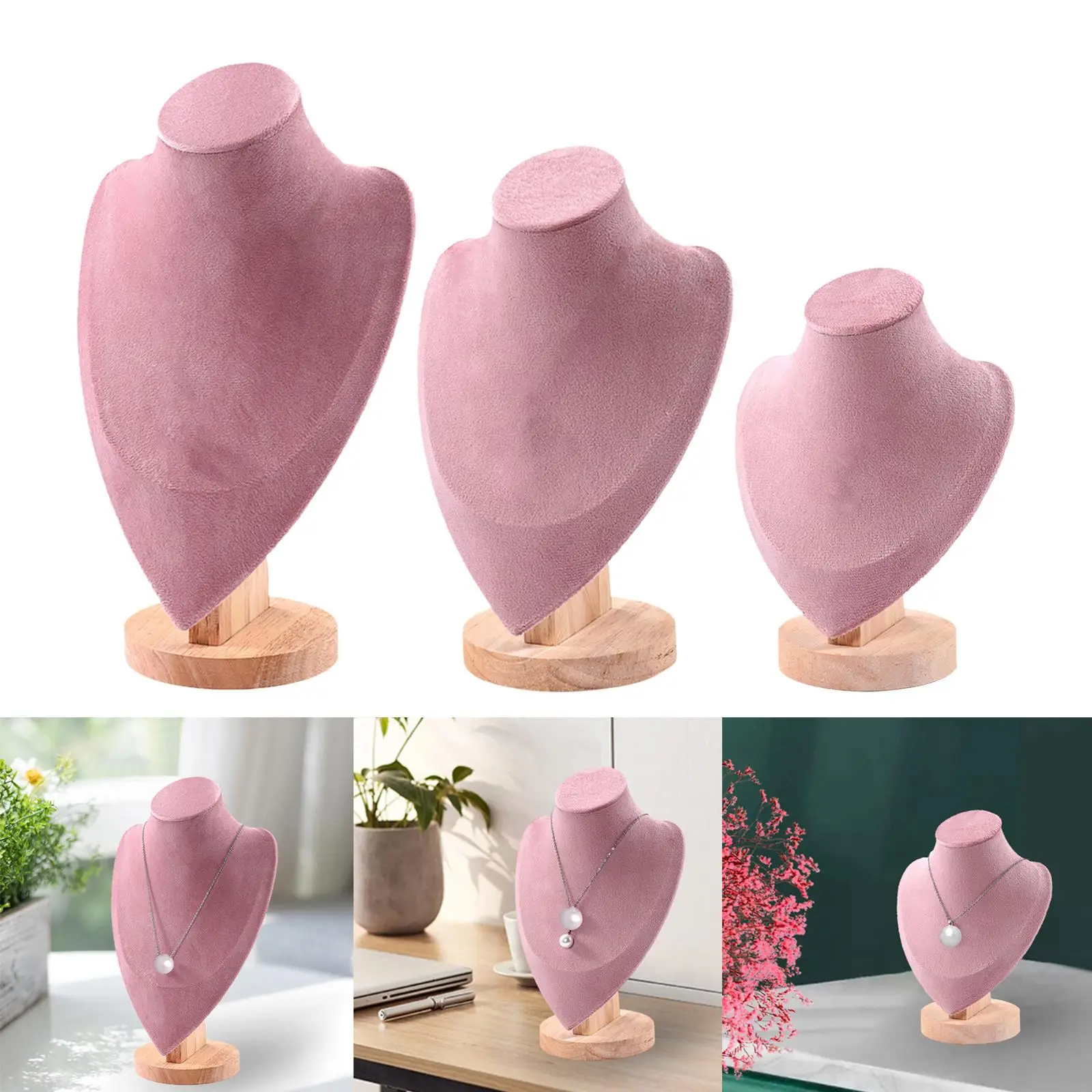 

Necklace display stand bust stand necklace stand for women with wooden base