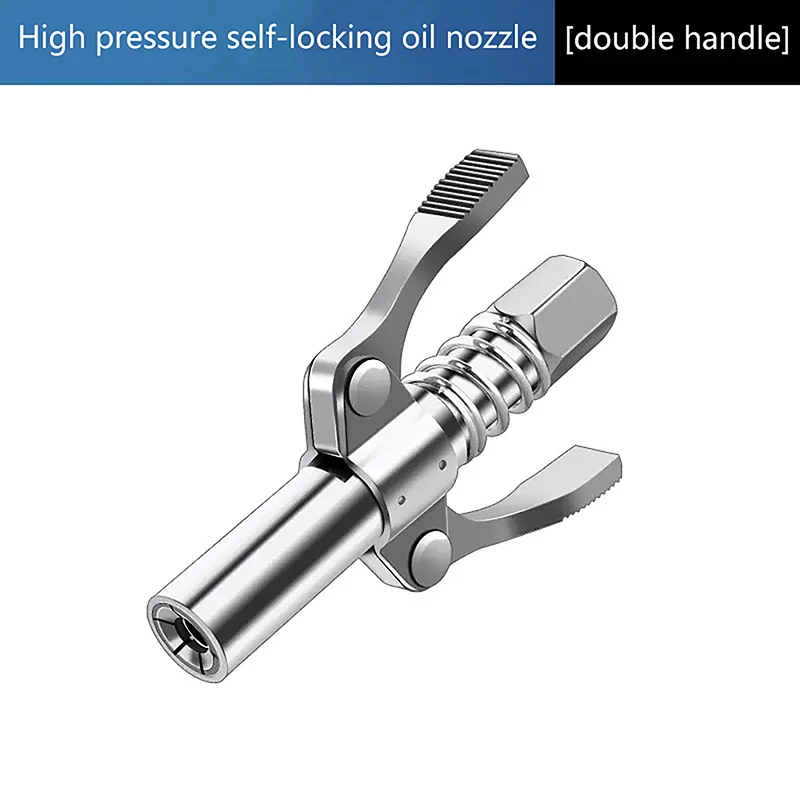 

Grease Gun Coupler Nozzle Oiling Double Handle High Pressure Quick Release Lock Oil Injection Syringe Car Oil Nozzle