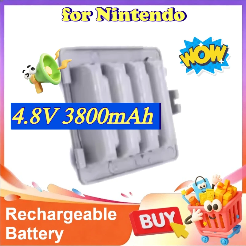 

High Capacity 4.8V 3800mAh Rechargeable Replacement Battery with USB Charging Cable for Nintendo Wii Fit Balance Board
