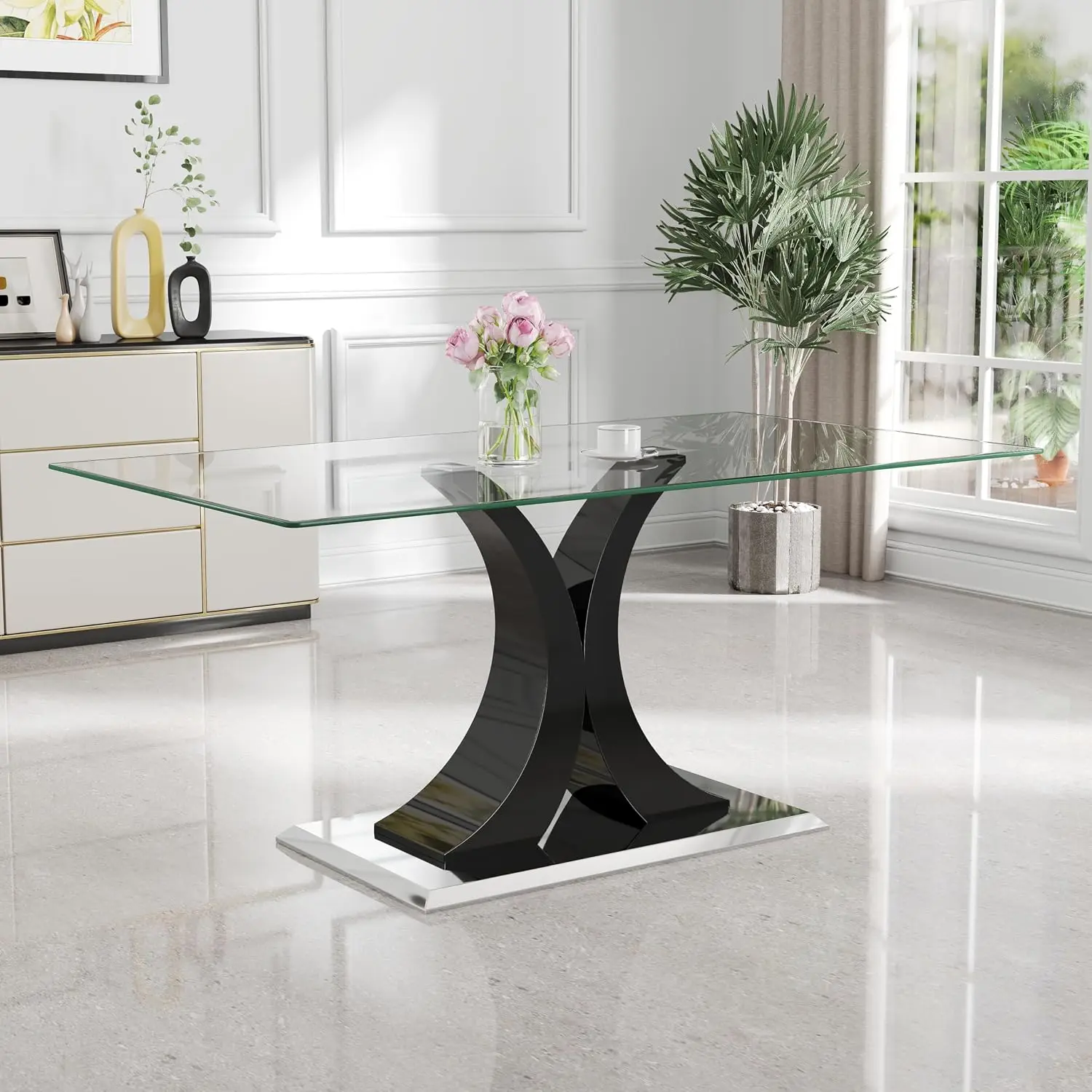 Modern Glass Dining Table 4-6, 63