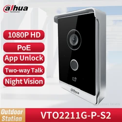 Dahua-intercomunicador de vídeo PoE 1080P multilingüe, visión nocturna IR, timbre inteligente, tarjeta de Control de acceso y desbloqueo por aplicación, VTO2211G-P S2 2024