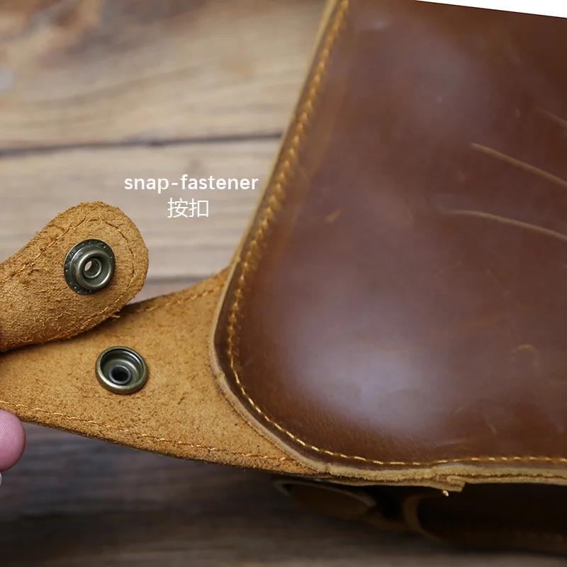 Nzpj Vintage Echt leder Herren Hüft tasche natürliche Rindsleder Outdoor Motorrad Herren tasche verrückte Pferd Leder Handy tasche – Detail 10