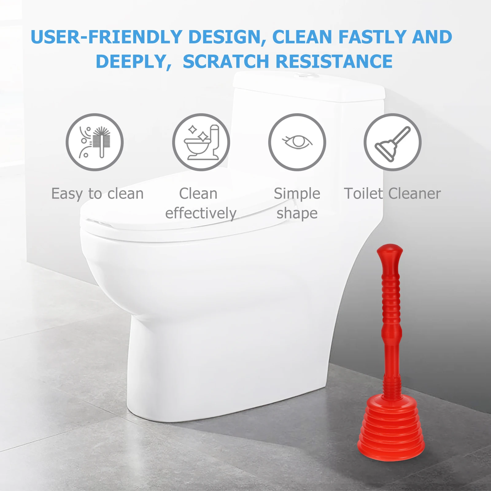 

2 pcs Rubber Sink Plungers Practical Sewer Strong Clogging Solver High-Pressure Suction Stick For Bathroom Home