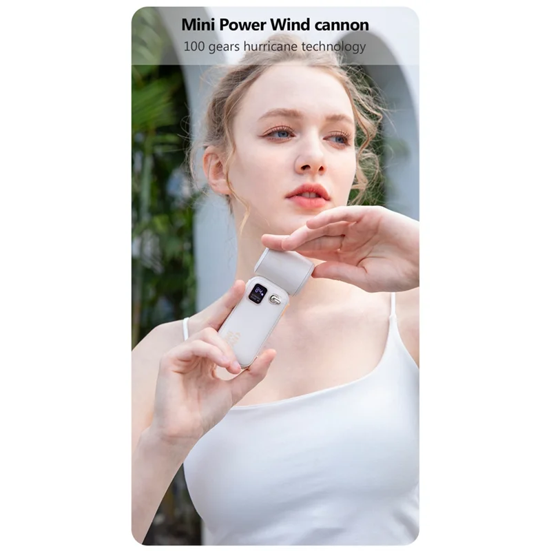 

ABVG-Outdoor Apricot Turbo Fan, High-Speed, Handheld, 3600Mah Rechargeable Unit With 100 Wind Speed Variations