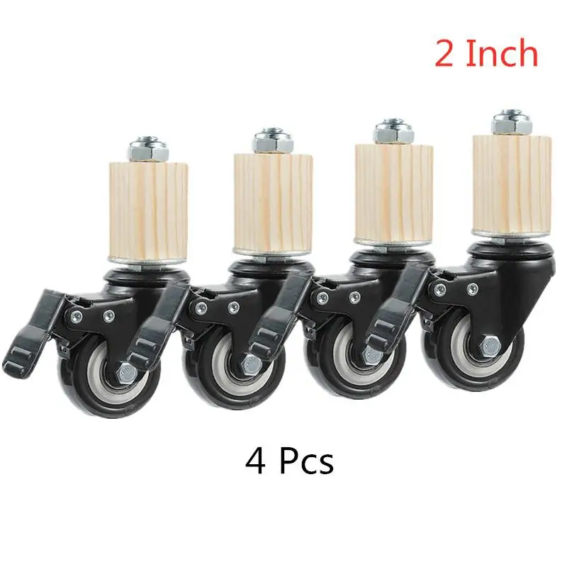 4 Packs 2 Inch Caster 30mm Square Tube Stainless Steel Furniture With Brake Universal Wheel