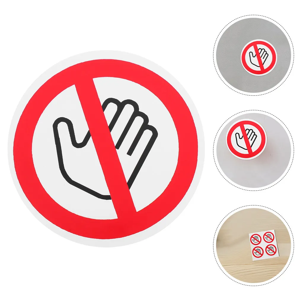 

6Pcs Do Not Touch Safety Warning Sign Stickers Bold Clear Text High Contrast Graphics for Industrial Home Educational Settings