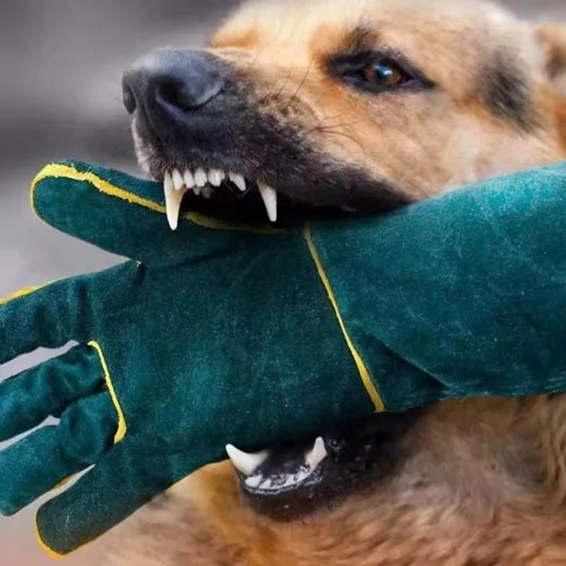 Anti-Biss-Sicherheitshandschuhe, Leder, Haustiergriff, Beißen, Schutzhandschuhe zum Fangen von Hunden, Katzen, Reptilien, Tier, Greifen, Trainingshandschuhe – Detail 6