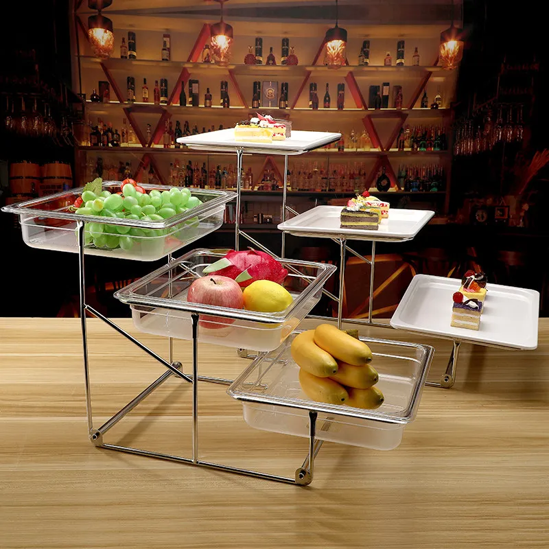 Cake stand imitation ceramic fruit plate with lid transparent table buffet display stand