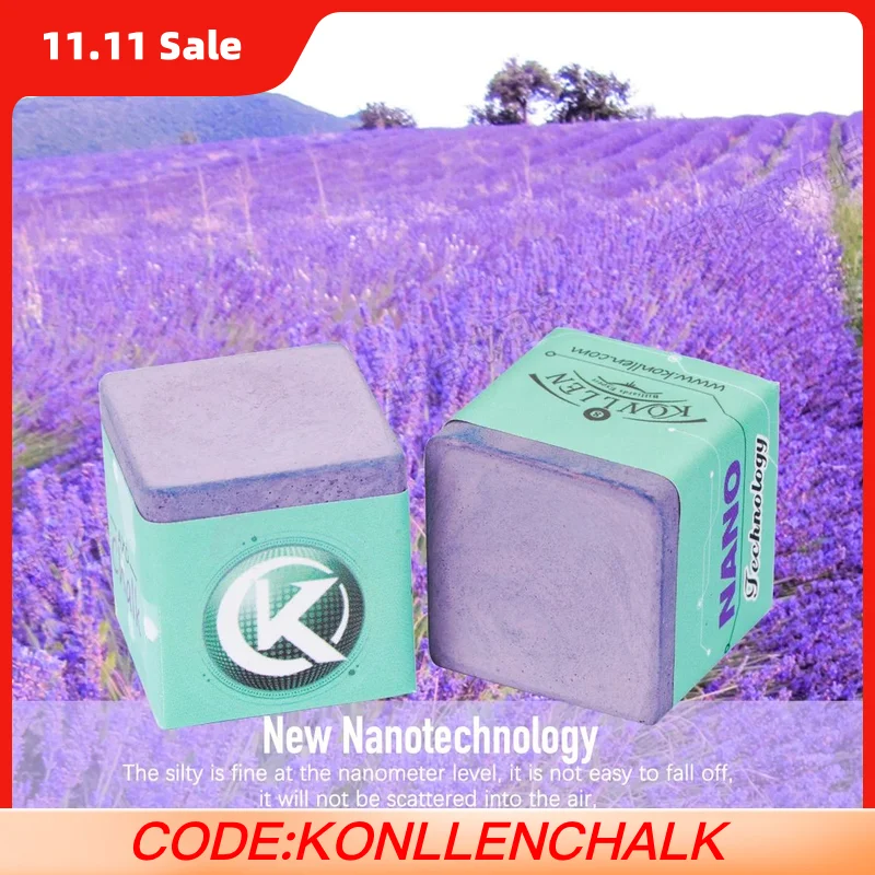 

KONLLEN-Pool Chalk, Blue, Green, Snooker, Medium Black, Purple, Nano Carom Technology, Professional Durable,Billiard Accessories