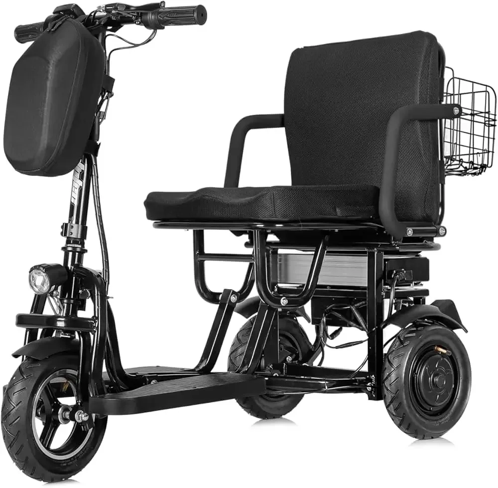 トップセールス 折りたたみ式電動三輪車 大人用モビリティスクーター |   安定性、携帯性、3段階の速度調整、原位置での回転機能付き