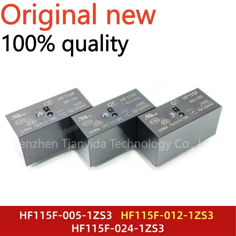 1-5Pcs/Lot JQX HF115F 005-1ZS3 012-1ZS3 024-1ZS3 8PIN 16A 250VAC 5V 12V 24V Power relay