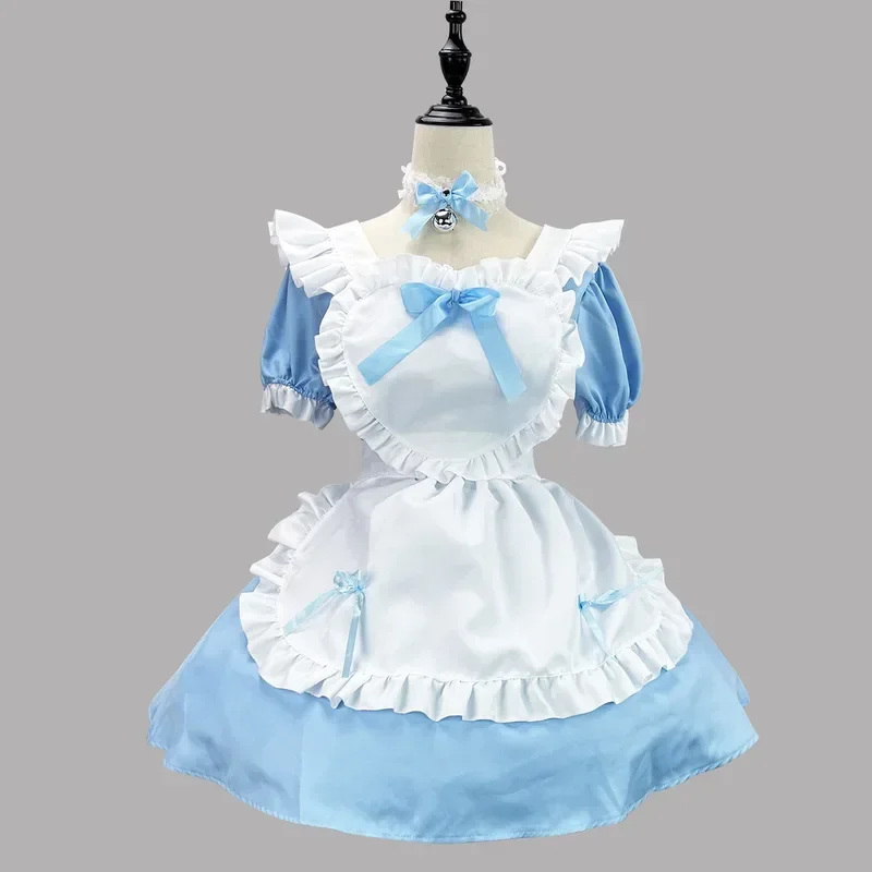 Anime cute heart Lolita maid cosplay costume 4colors Alice dress girls women waiter maid party stage costumes Alice maid dress