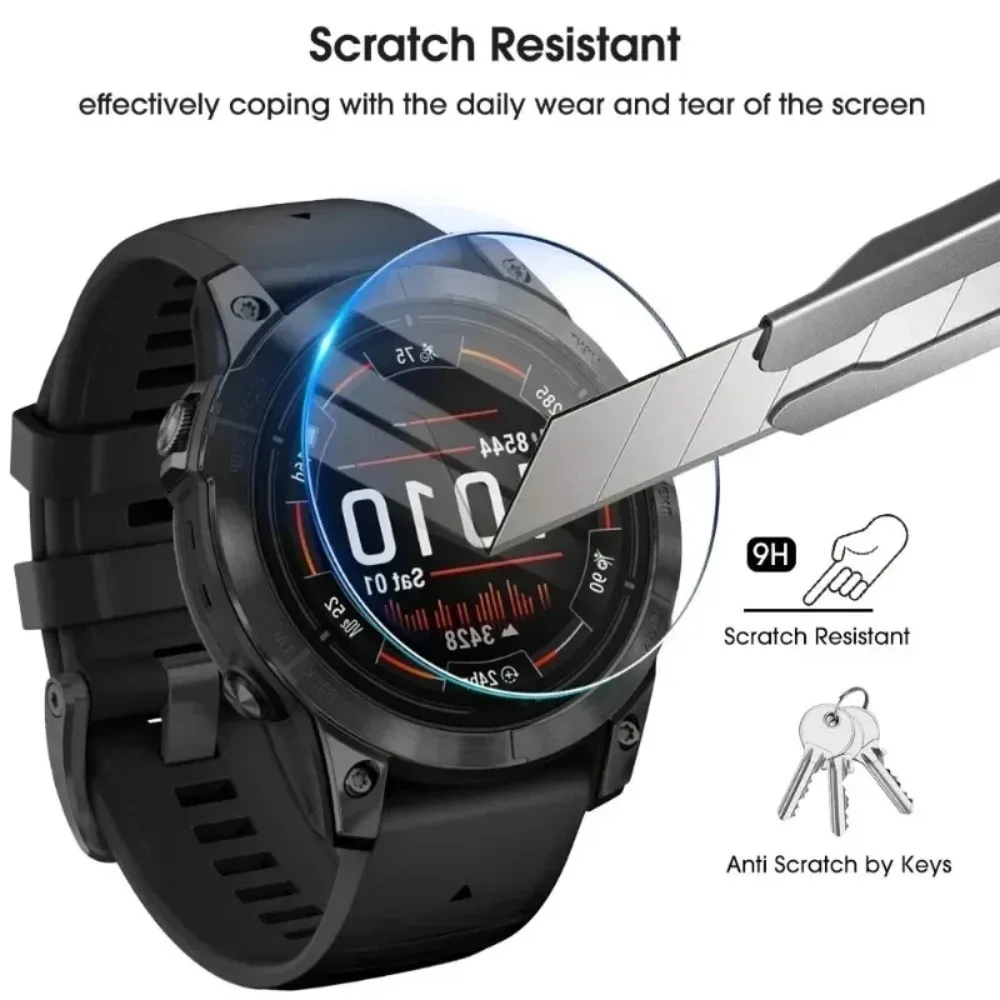 HD Tempered Glass for Garmin Fenix 8 7 Tactix 8 Quatix 8 Protective Screen Tempered Glass Film Forerunner 970 965 570 165 Venu 4