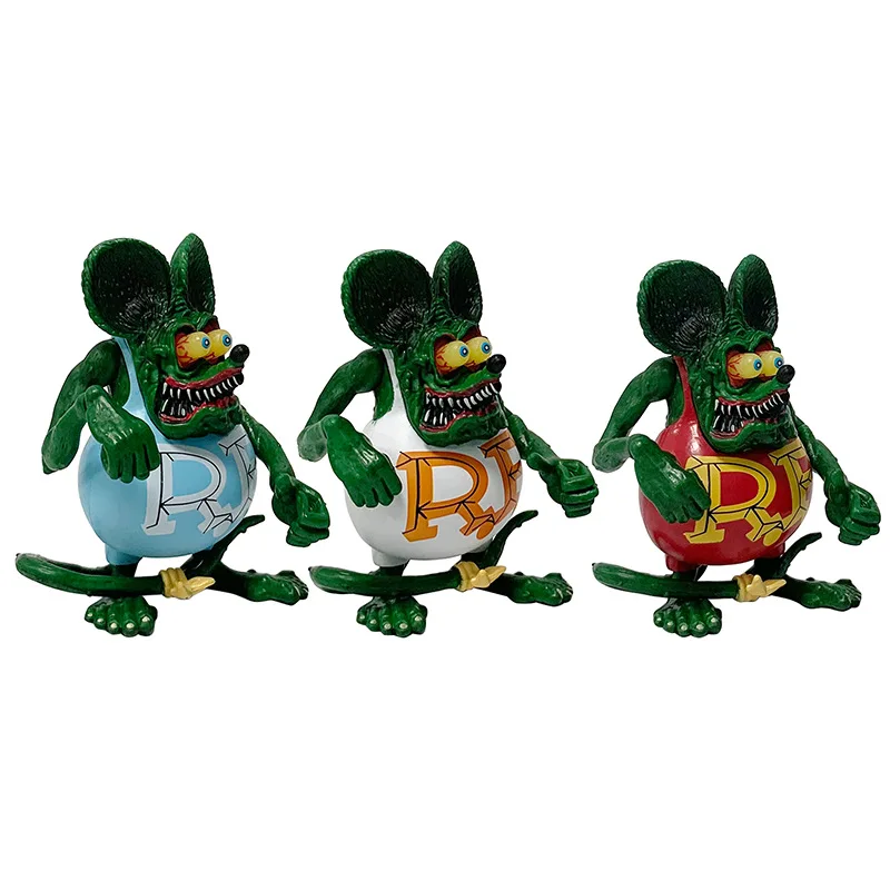 11cm Crazy Mouse Fink Legendary RAT FINK Oil Mouse 3 Doll Handheld Ornament Model Doll Toy Christmas Children\'s Gift  Brinquedos