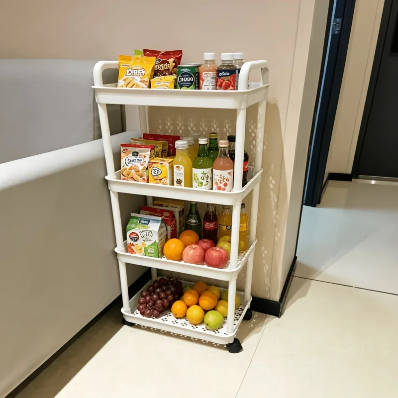 5-Tier Multi-purpose Movable Storage Rack Kitchen Bathroom Rack Living Room Bedroom Floor Multi-layer Storage Cart