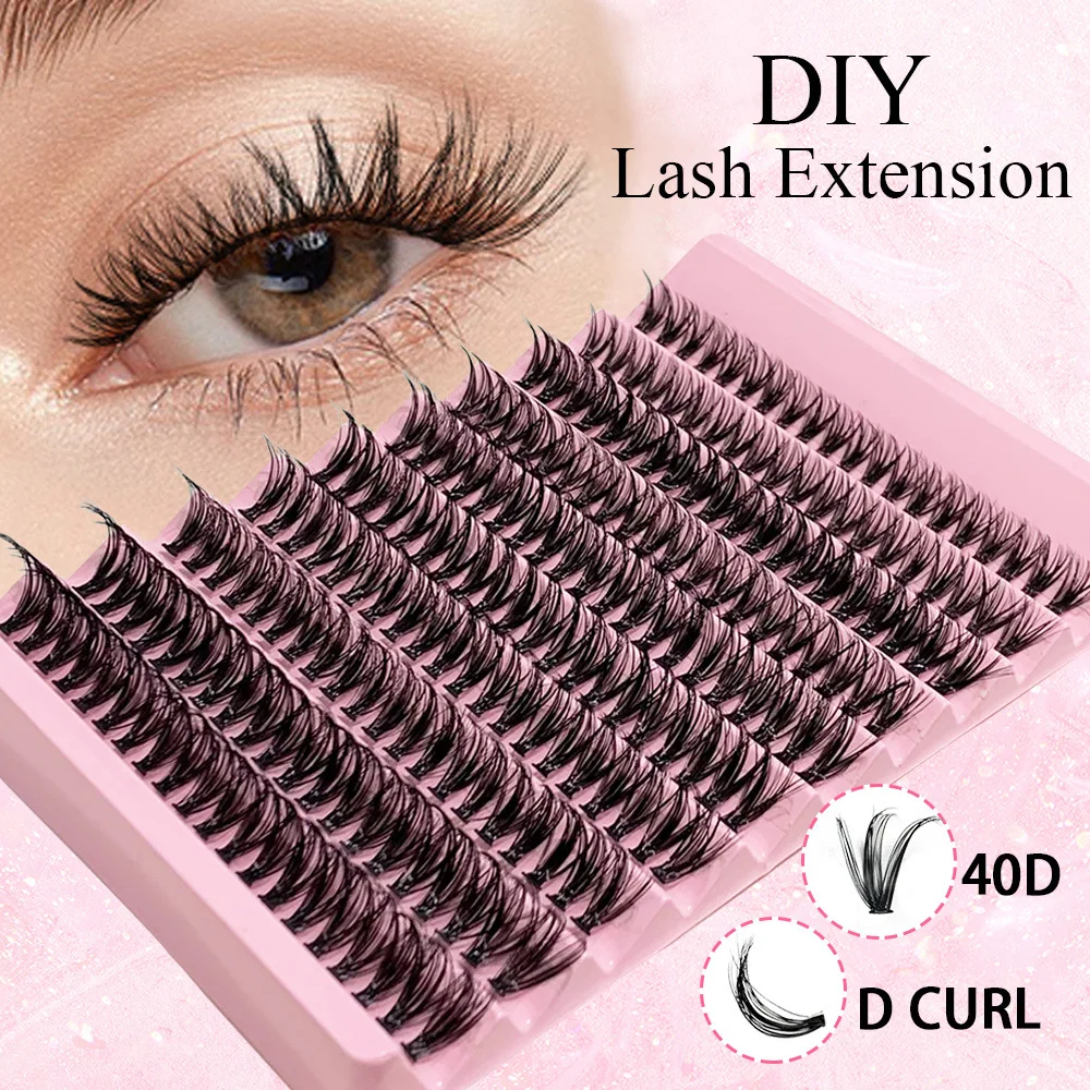 Individual Lashes 8-16mm 200pcs Cluster Lashes Natural Look Mixed Tray DIY Eyelash Extension Volume Lash Clusters Eyelashes Long