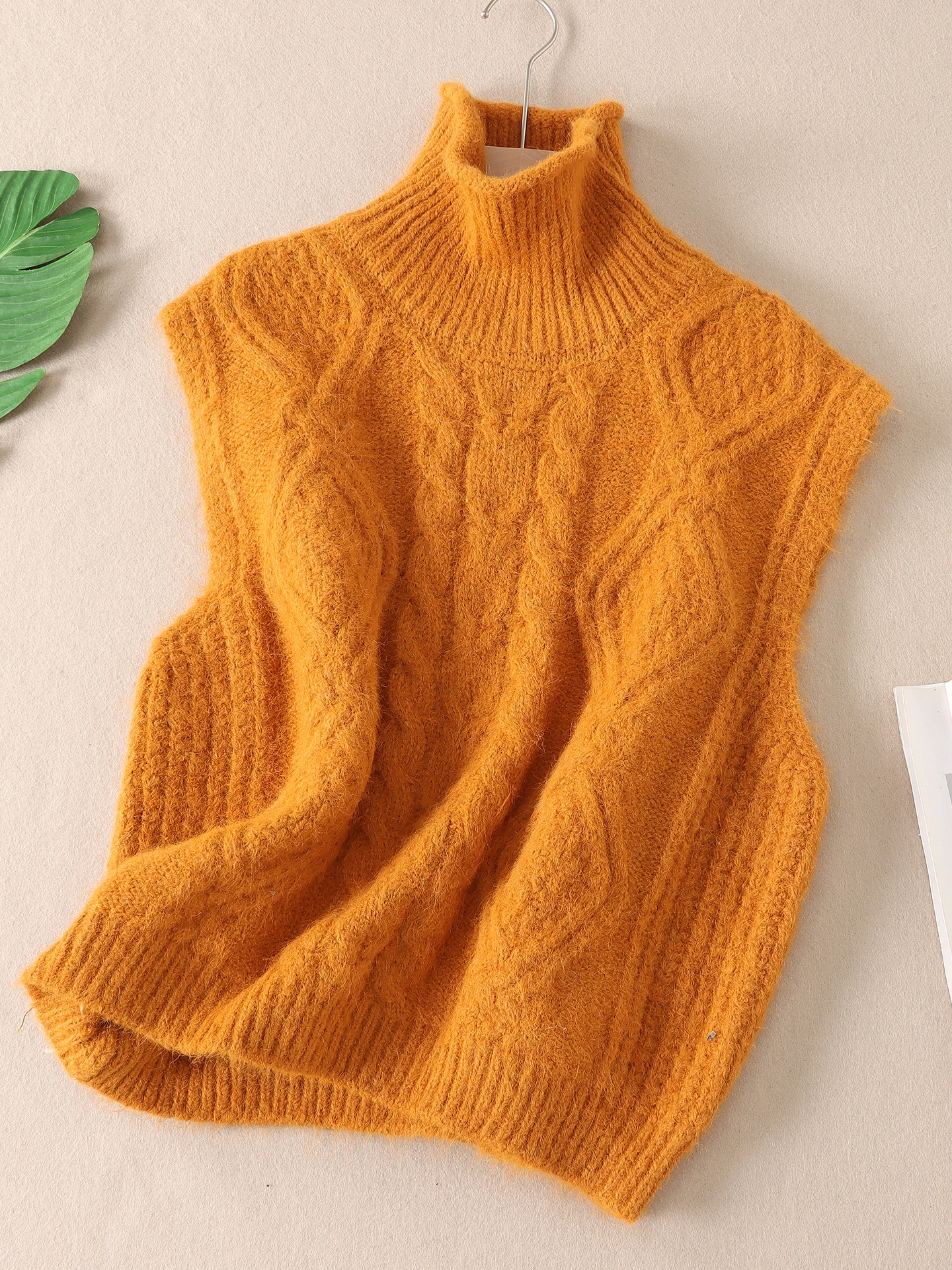 Gilet lavorato a maglia coreano Sle collo alto Thi donna inverno modello diamante sciolto Twist Bal Svel Faionable WA495