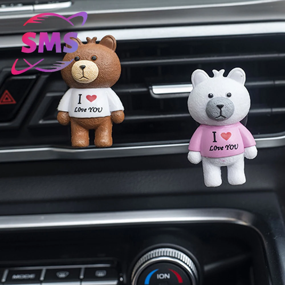 

4 PCS car love bear aromatherapy interior decoration car air outlet perfume clip for Mercedes-Benz BMW Toyota