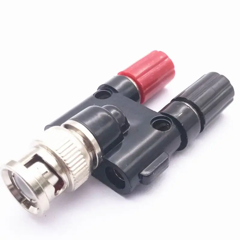 1Pc BNC Male/Female Terminal To 4 mm Adapter Plug, 2* BNC Male Binding Posts Coaxial RF Adapter Video Adapter Oscilloscope Tools