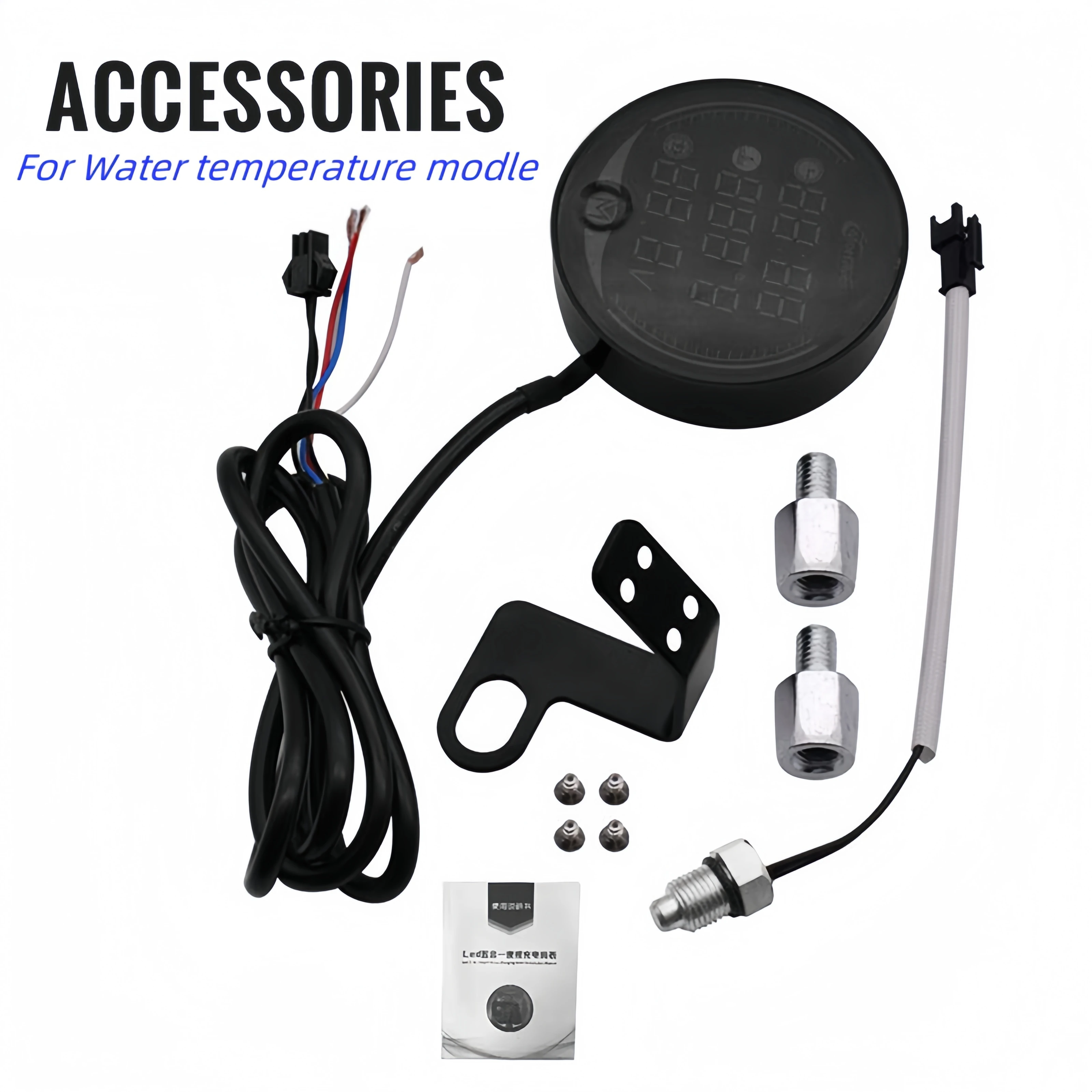 9-24V Waterproof 5-In-1 Motorcycle Led Night Vission Multi-function Voltmeter For Volatge Timer Temperature Usb Charger