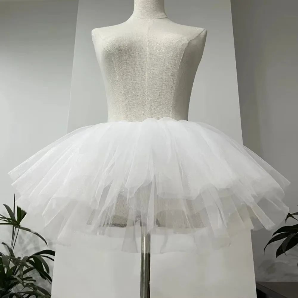Fashion Puffy Lolita Underskirt 4 Layers Cosplay Costume Tutu Dress White Black Ballgown Petticoats Women