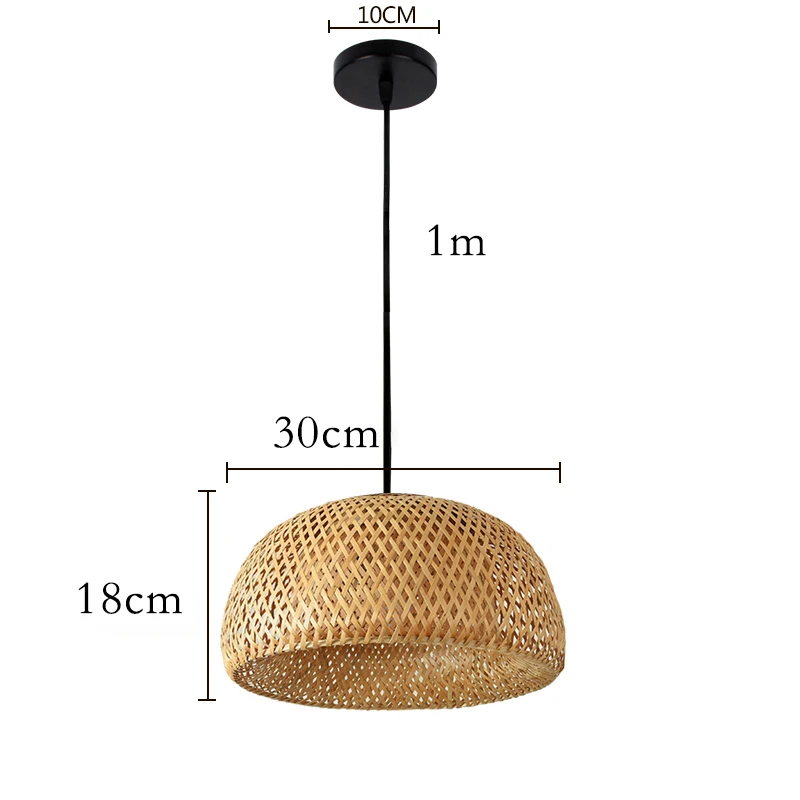 Hand Gebreide Chinese Stijl Weven Hanglampen 18/19/30 Cm Bamboe Hanglamp Restaurant Home Decor verlichtingsarmaturen