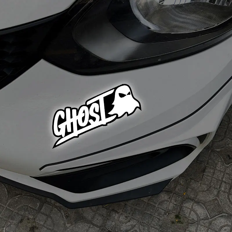 Autocollants réfléchissants fantôme moto, 1 pièce, pour bricolage, Scooter, fenêtre de voiture, pare-chocs, ordinateur portable, autocollants en vinyle amusants auto-adhésifs imperméables