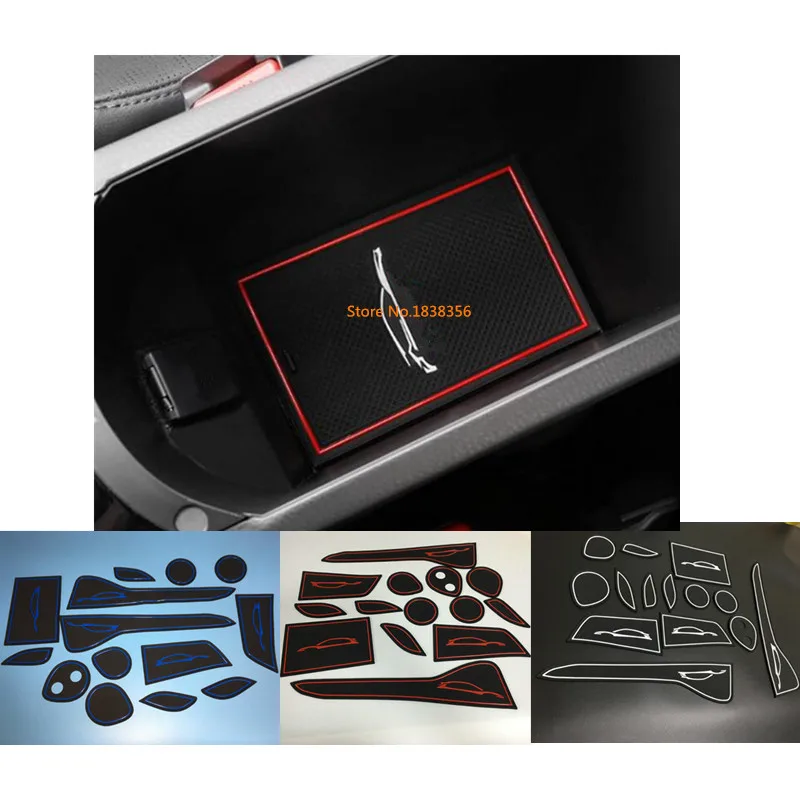For Toyota C-HR CHR 2017 2018 2019 2020 2021 Car Sticker Groove Slot Armrest Storage Rubber Non-Slip Mat Mats Inner Door Pad/Cup