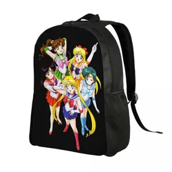 Japanese Shojo Manga Sailor Travel Backpack Women Men School Computer Bookbag Anime Moon Girl College Student Daypack Bags