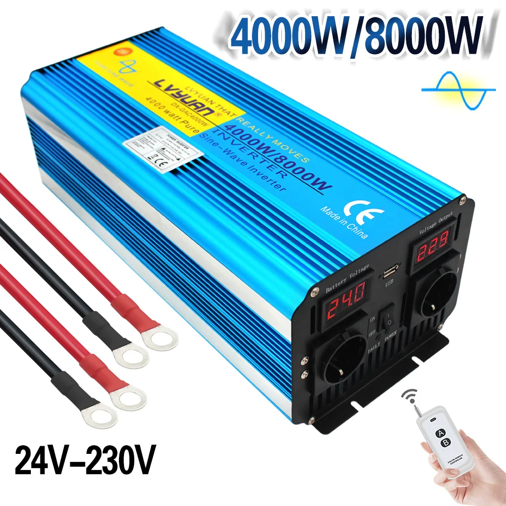 Lvyuan Home Used 4000W 8000W Solar Power Inverter DC 12V 24V to AC 120V  230V Pure Sine Wave Inverter - view 6