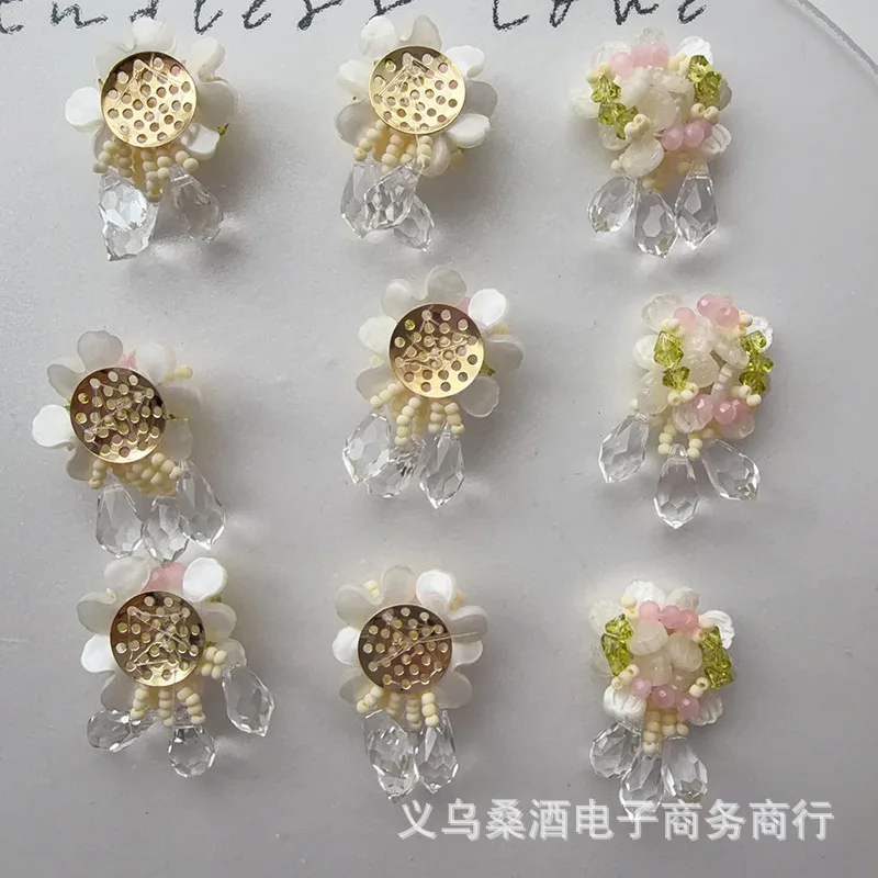 

Ancient Style Dopamine Hydrangea Water Drop Clog Charm Finished Hair Hoop Material for DIY Beaded Shoe Buckle Embellishment