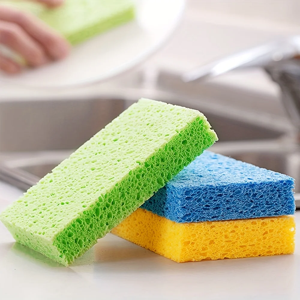 Sponge Compressed Cellulose Dish Sponge Natural Wood Pulp Sponge Kitchen Bathroom Cars Cleaning Supplies Cleaning Tool