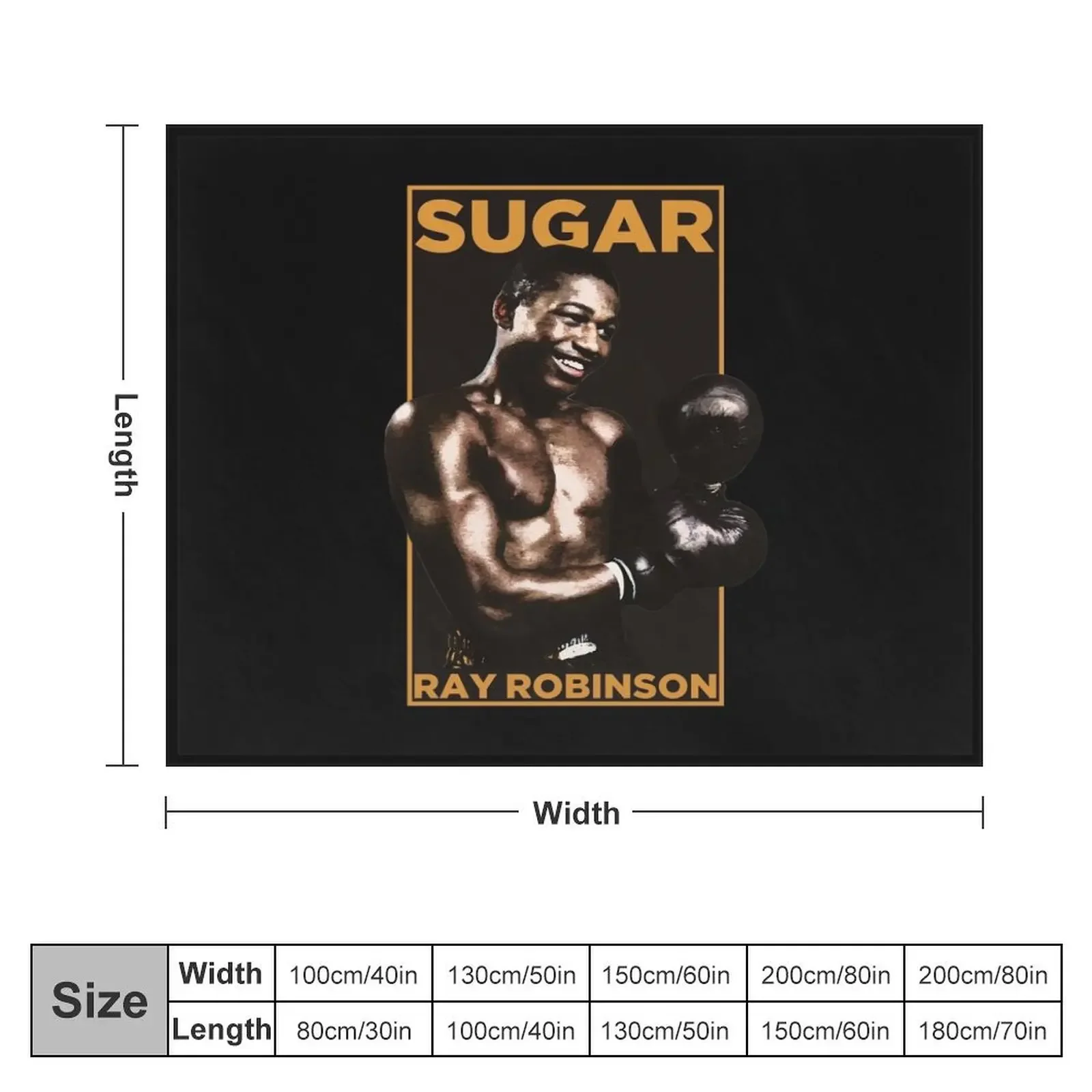 Sugar ray robinson t-shirt Throw Blanket Personalized Gift Blankets For Bed Blankets