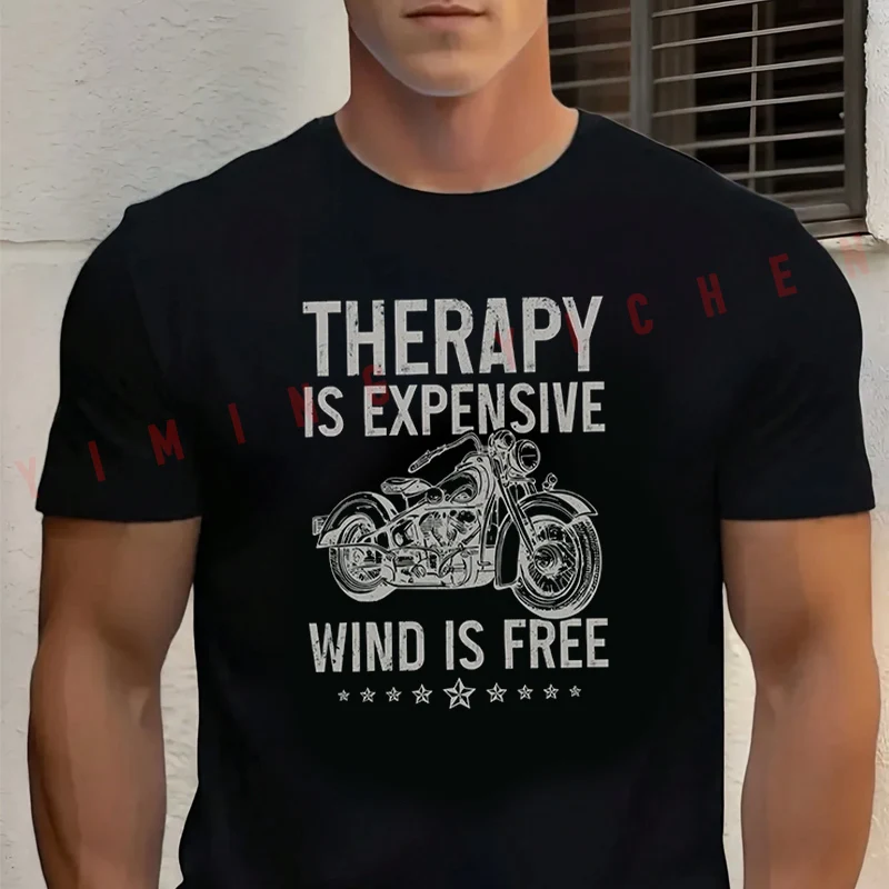 Therapy Is Expensive Wind Is Free T-shirt unisexe pour hommes et femmes, en coton, à manches courtes, décontracté, col rond, pour l'été
