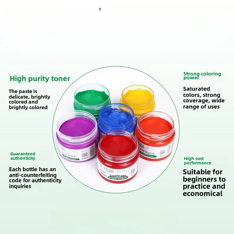 Gouache Paint 100ml Pigment Test Special Paint 100ml Bottle Set Beginner Practice  Art Class Graffiti Safety Beginner Paint