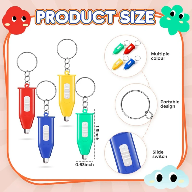 100 Pcs Mini Keychain Flashlight LED Flashlight Keychain For Emergency Hiking Camping Party Favors Outdoor Equipment Durable