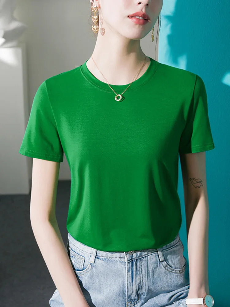 

Modal Loose T-Shirt Women's Short Sleeved Top Solid Color 2025 Spring/Summer New Versatile Summer Base Shirt