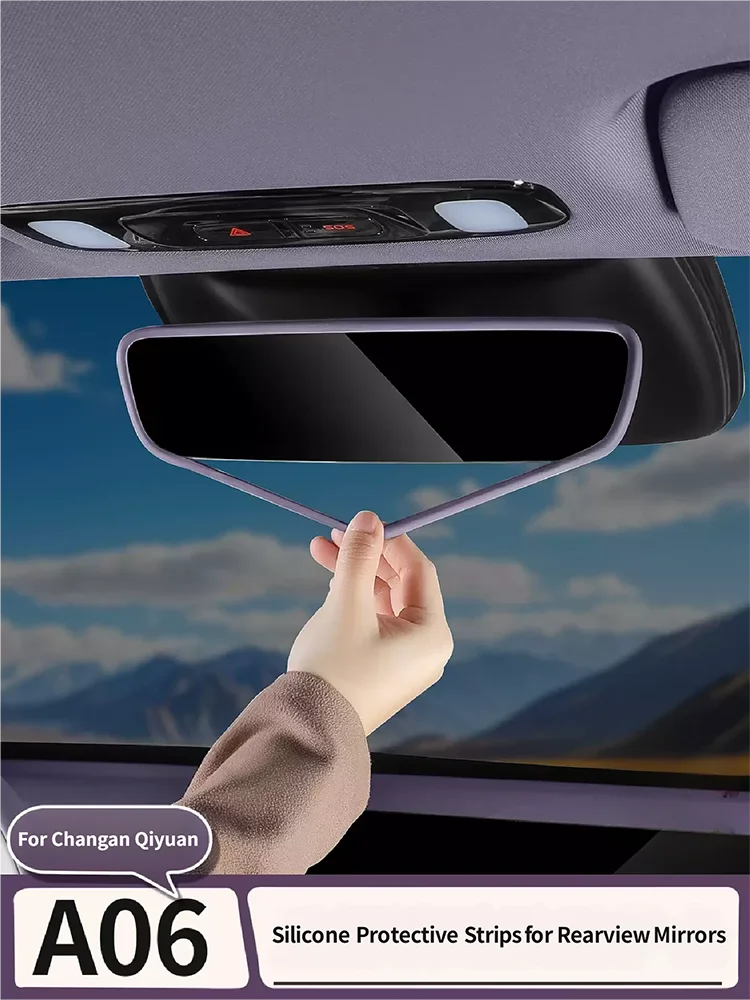 For Changan Qiyuan Nevo A06 2026 2027 Silicone Transparent Frame Rearview Mirror Protective Cover Interior Decor Accessories
