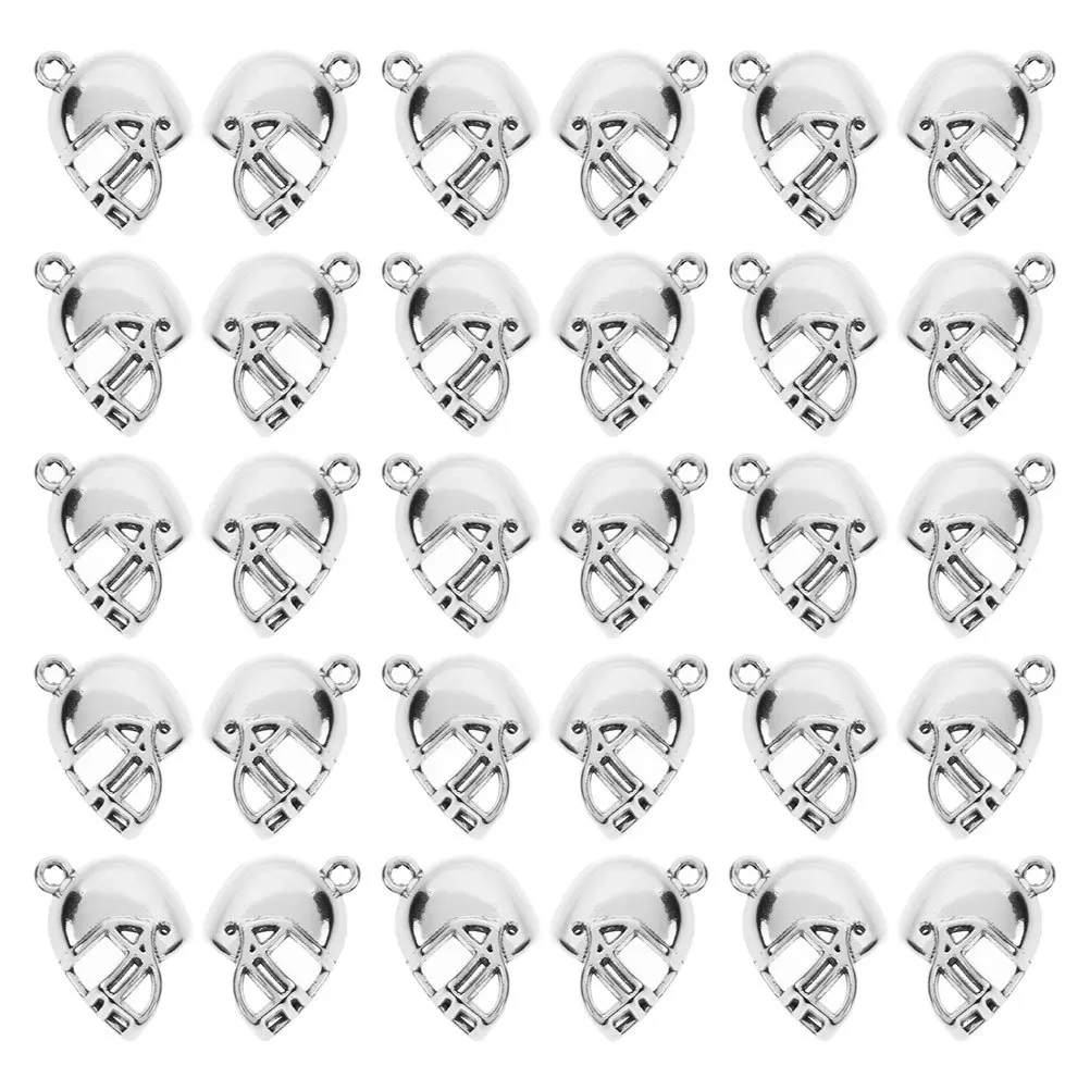 40 قطعة كرة القدم سحر الخرزة الرياضية صنع المجوهرات سوار ذاتي الصنع قلادة ملحق الزخرفية لمحبي الحرف اليدوية #5