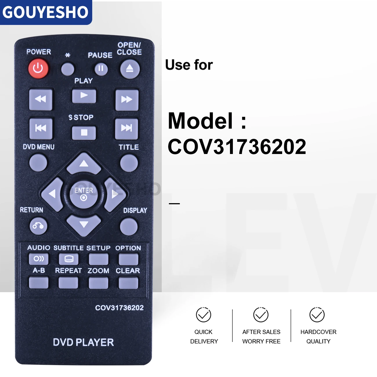 New COV31736202 use for  DVD Player Remote Control DP132 DP132NU