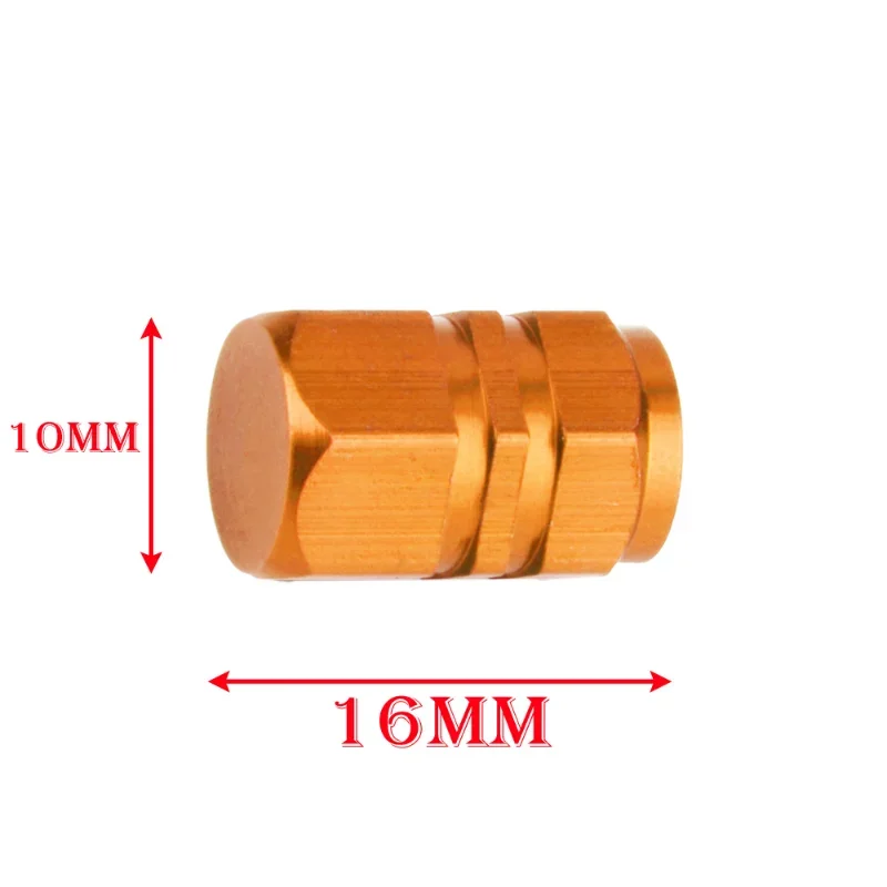 4pcs Metal Car Tire Valve Caps Auto Wheel Tyre Rim Valve Stem Caps Car Air Port Dust Covers Decoration Orange Car Accessories