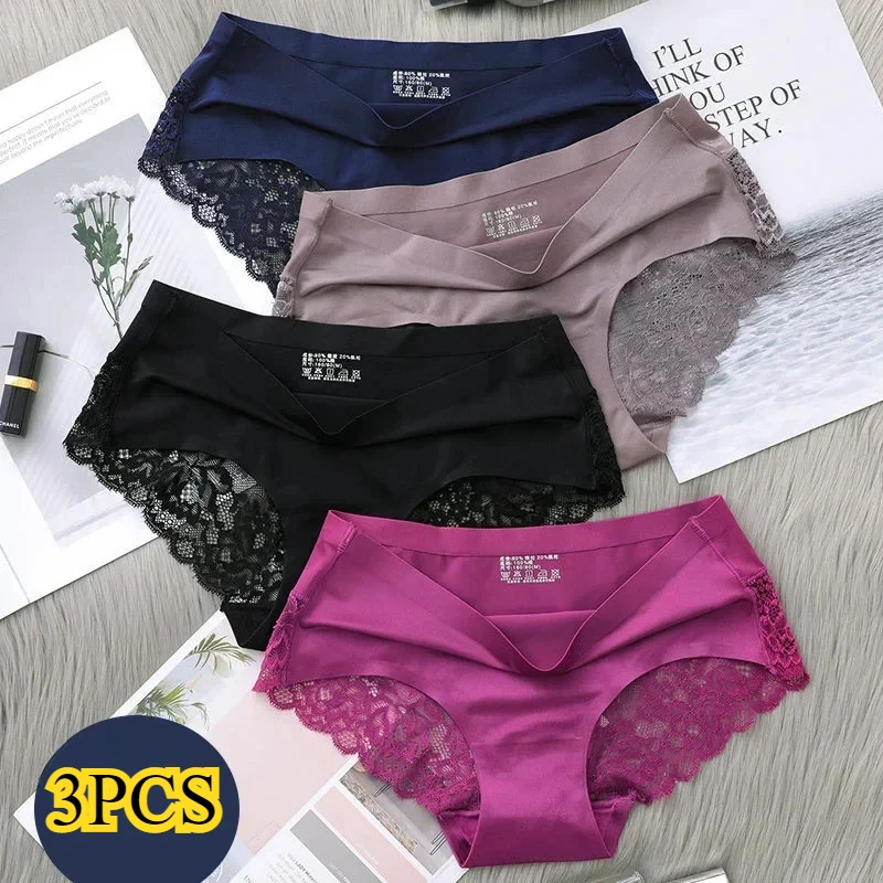 Set/lot Seamless WomenComfort Lace Briefs  Hollow Out Panties Set Underwear Low Rise Female Sport Panty Soft Lady Lingerie Sexy