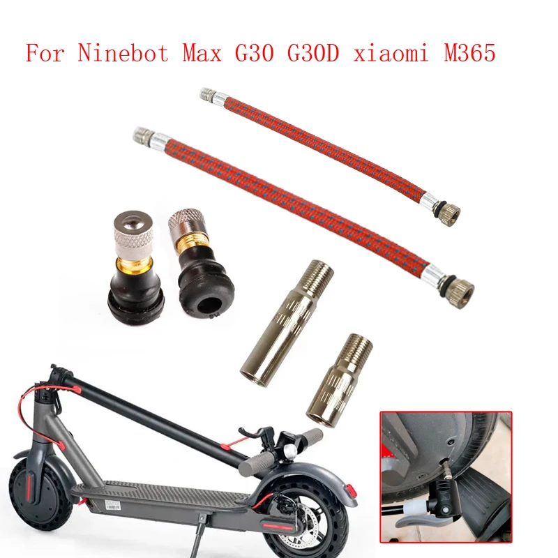 Electric Scooter All-copper Inflatable Valve for Ninebot Max G30D For xiaomi M365 Air Pump Extended Nozzle Hose Valve Adapter